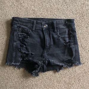 american eagle black shorts
